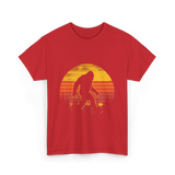 Bigfoot Silhouette Sasquatch Nature T-Shirt - Red