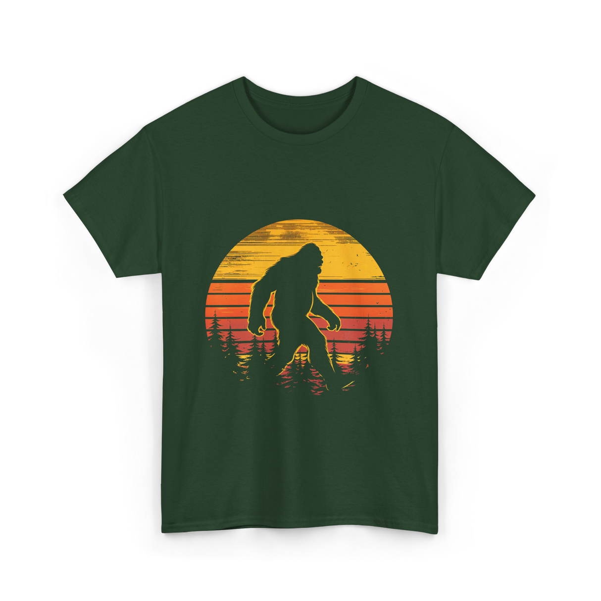 Bigfoot Silhouette Sasquatch Nature T-Shirt - Forest Green