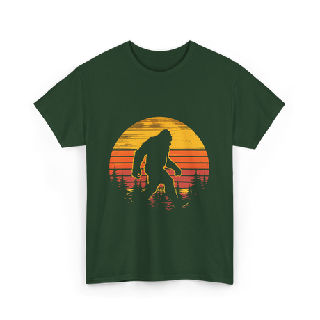 Bigfoot Silhouette Sasquatch Nature T-Shirt - Forest Green