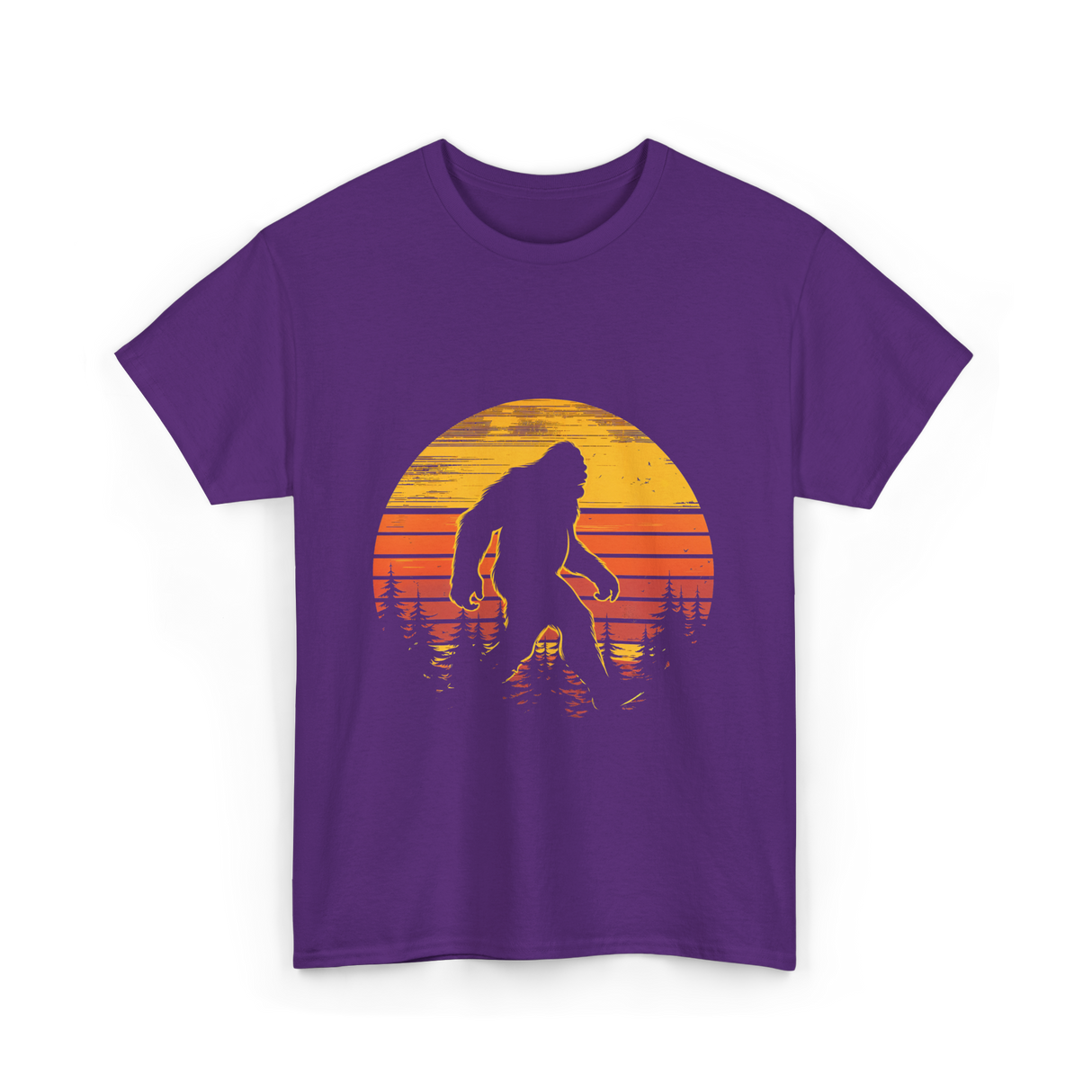 Bigfoot Silhouette Sasquatch Nature T-Shirt - Purple