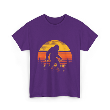 Bigfoot Silhouette Sasquatch Nature T-Shirt - Purple