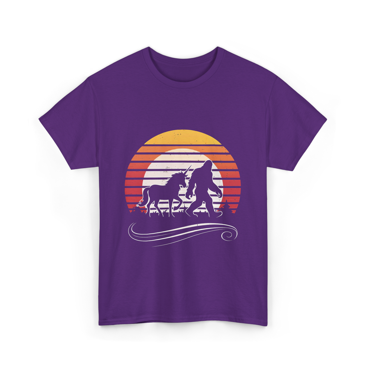 Bigfoot Unicorn Legends Mythical T-Shirt - Purple