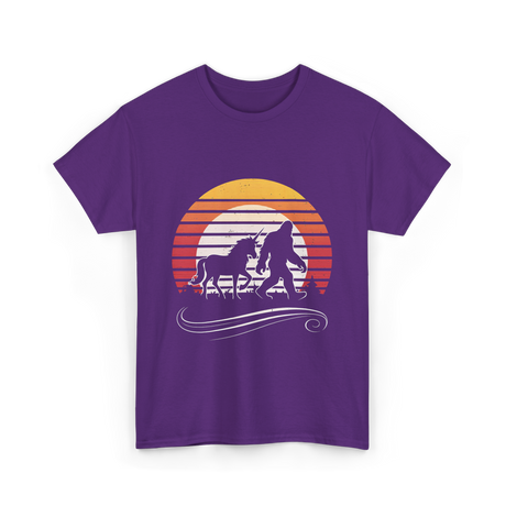 Bigfoot Unicorn Legends Mythical T-Shirt - Purple