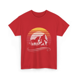 Bigfoot Unicorn Legends Mythical T-Shirt - Red