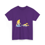 Bigfoot Walking Dinosaurs Sasquatch T-Shirt - Purple