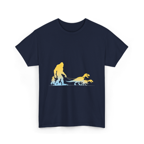 Bigfoot Walking Dinosaurs Sasquatch T-Shirt - Navy