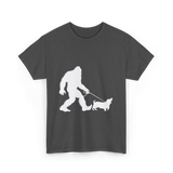 Bigfoot Walking Dog Bigfoot T-Shirt - Dark Heather