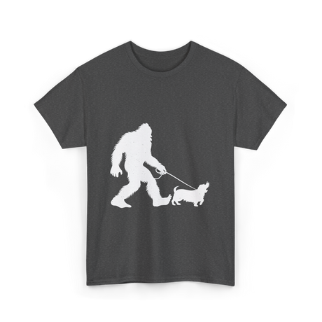 Bigfoot Walking Dog Bigfoot T-Shirt - Dark Heather