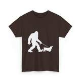 Bigfoot Walking Dog Bigfoot T-Shirt - Dark Chocolate