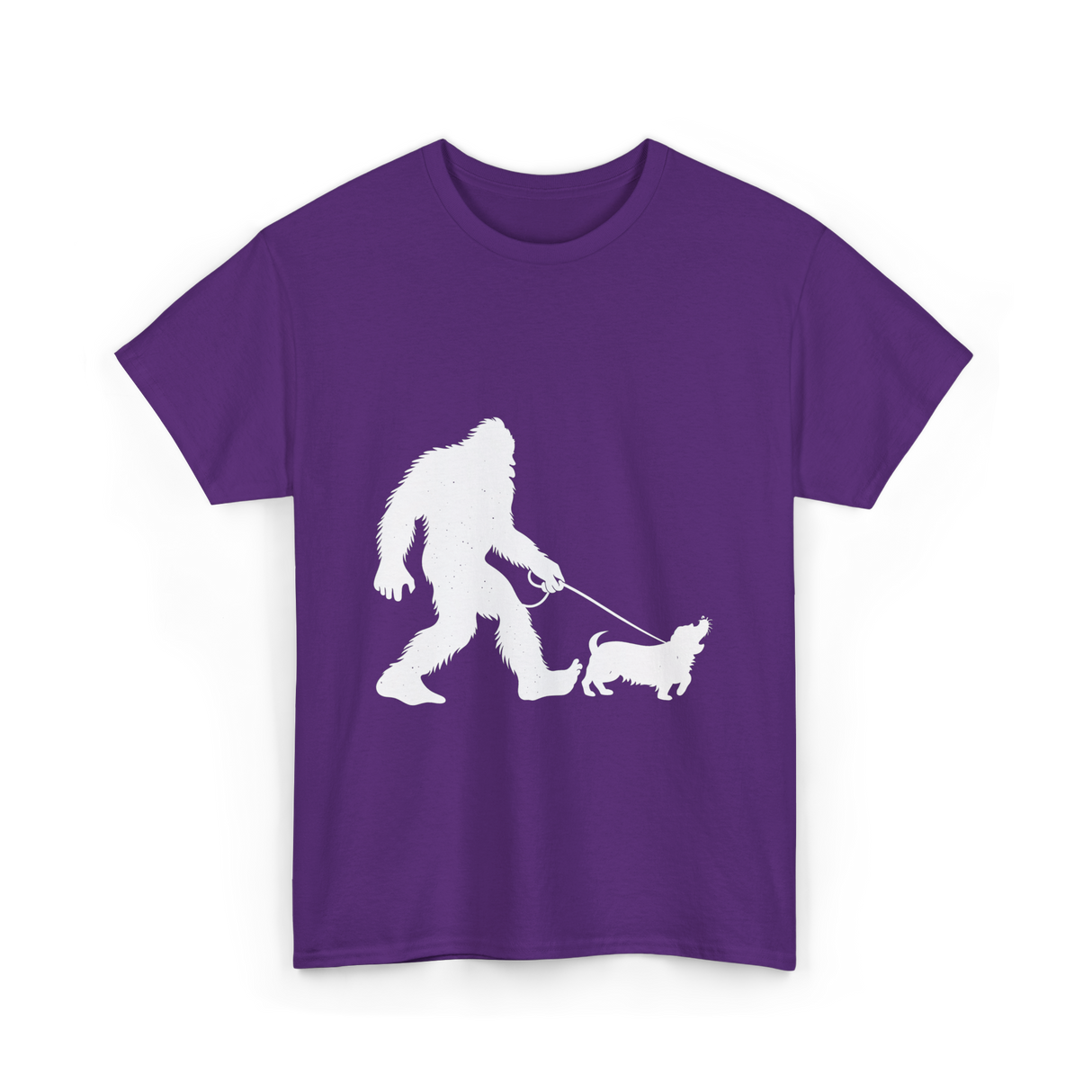 Bigfoot Walking Dog Bigfoot T-Shirt - Purple