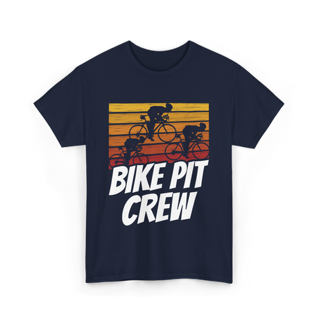 Bike Pit Crew Cycling Racer T-Shirt - Navy