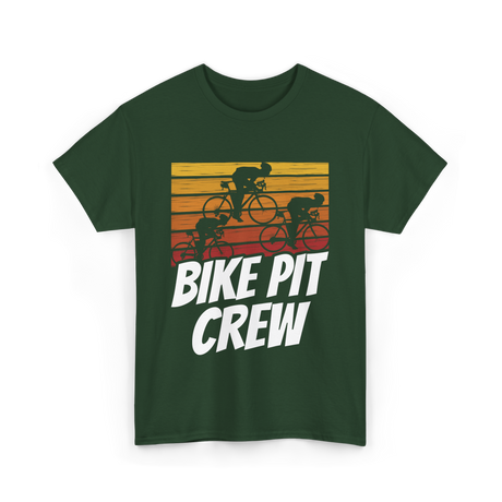 Bike Pit Crew Cycling Racer T-Shirt - Forest Green