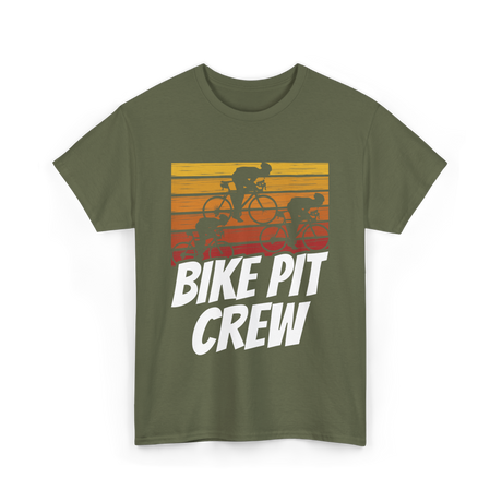 Bike Pit Crew Cycling Racer T-Shirt - Military Green