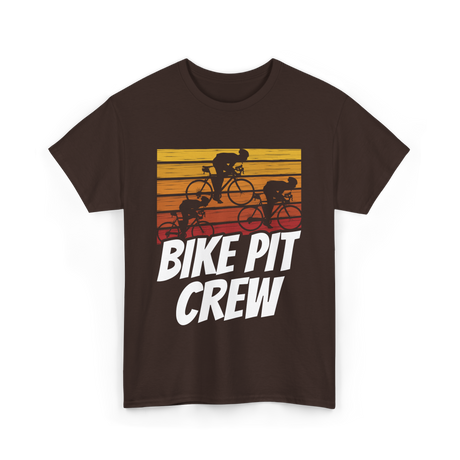 Bike Pit Crew Cycling Racer T-Shirt - Dark Chocolate