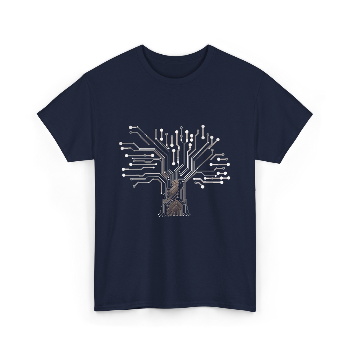 Binary Tree Circuit Electronics Engineer T-Shirt - Navy