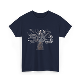 Binary Tree Circuit Electronics Engineer T-Shirt - Navy