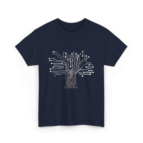 Binary Tree Circuit Electronics Engineer T-Shirt - Navy