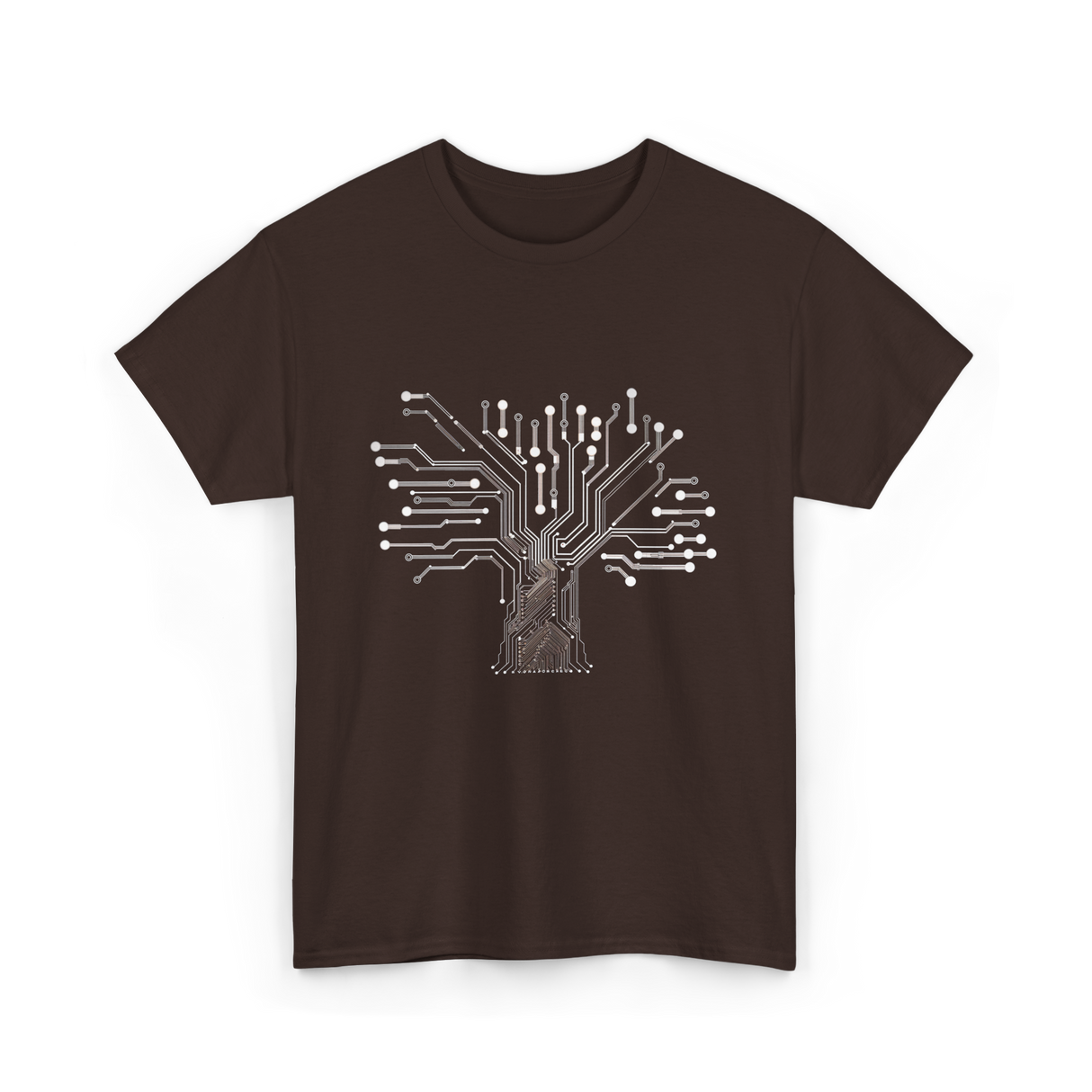 Binary Tree Circuit Electronics Engineer T-Shirt - Dark Chocolate