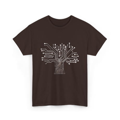 Binary Tree Circuit Electronics Engineer T-Shirt - Dark Chocolate