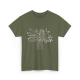 Binary Tree Circuit Electronics Engineer T-Shirt - Military Green