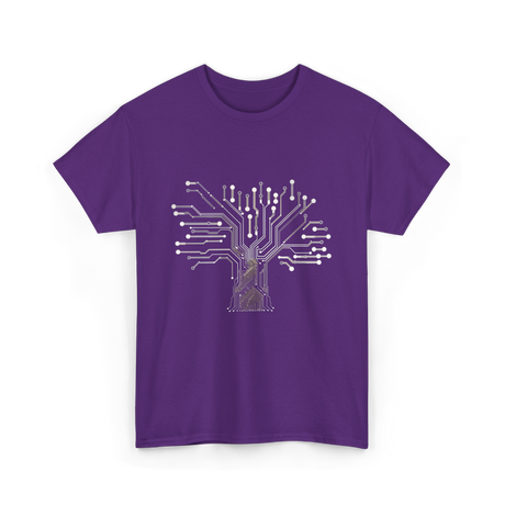 Binary Tree Circuit Electronics Engineer T-Shirt - Purple