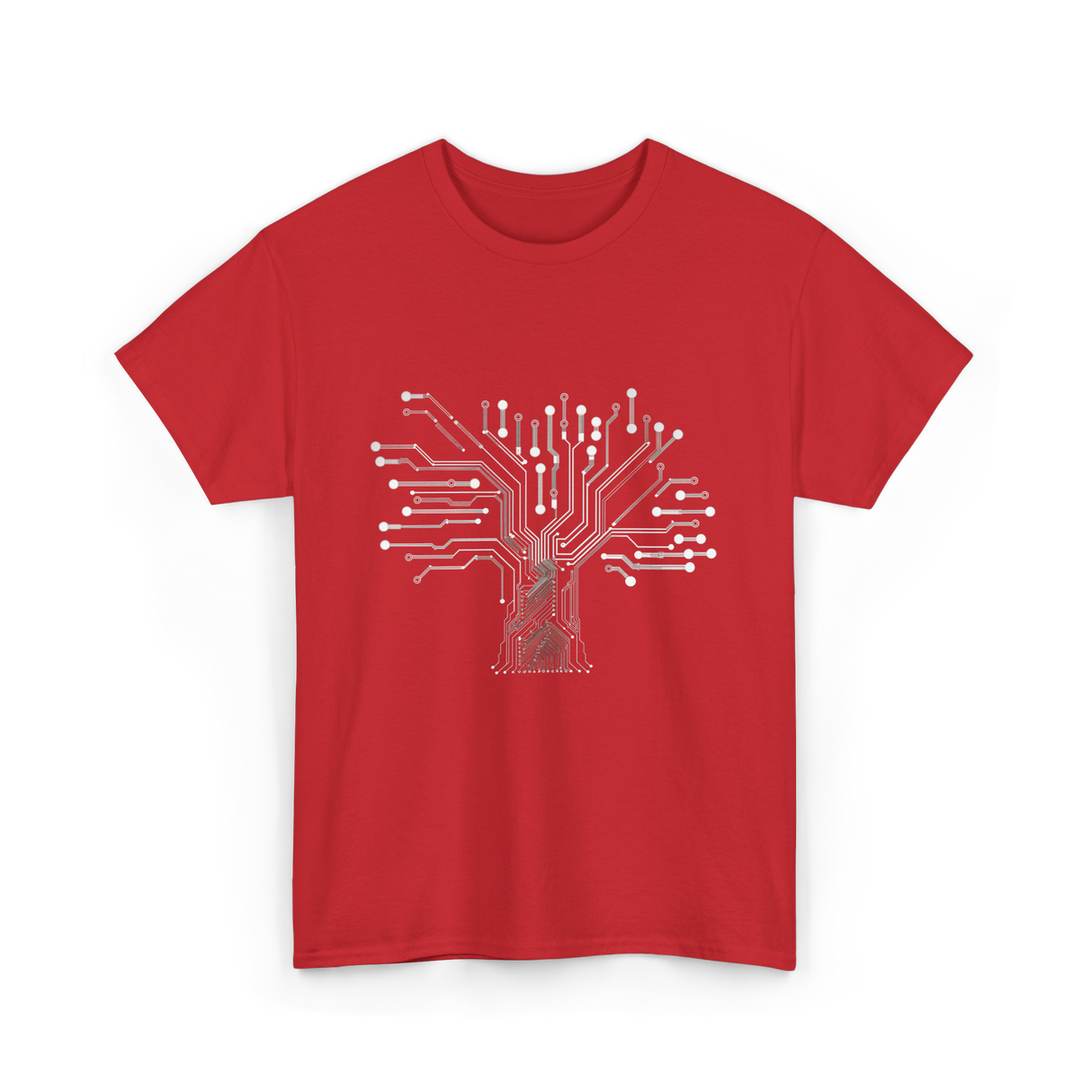 Binary Tree Circuit Electronics Engineer T-Shirt - Red