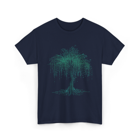 Binary Tree Coding Programmer Code T-Shirt - Navy