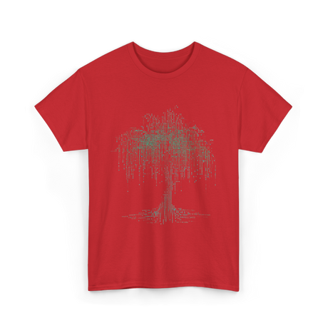 Binary Tree Coding Programmer Code T-Shirt - Red