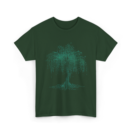 Binary Tree Coding Programmer Code T-Shirt - Forest Green