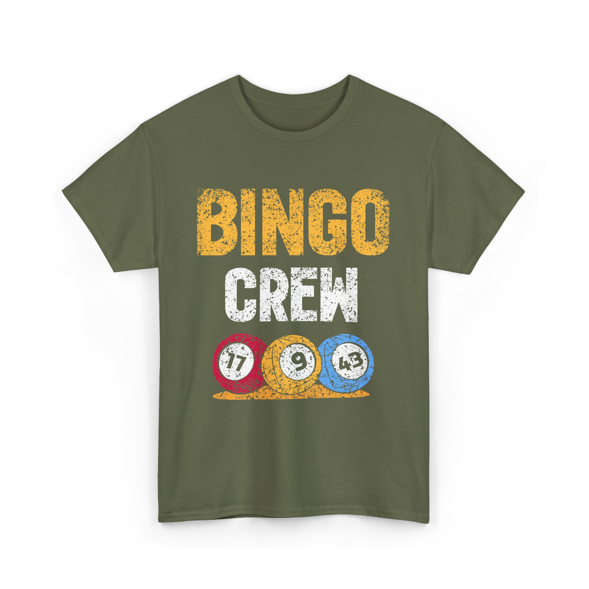 Bingo Crew Game Player Bingo T-Shirt - Military Green