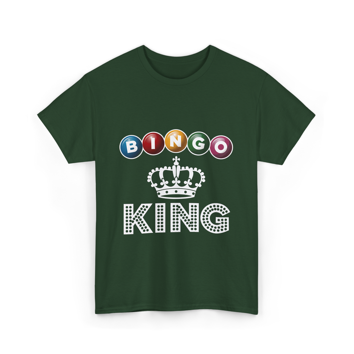 Bingo King Game Night Bingo T-Shirt - Forest Green