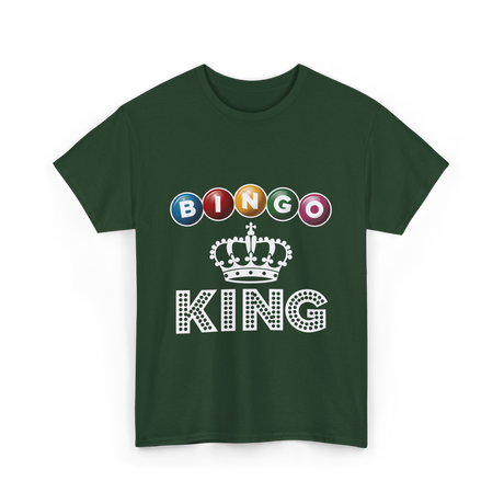 Bingo King Game Night Bingo T-Shirt - Forest Green