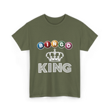 Bingo King Game Night Bingo T-Shirt - Military Green