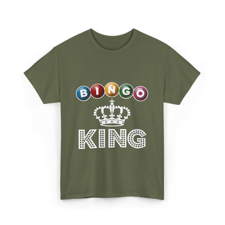 Bingo King Game Night Bingo T-Shirt - Military Green