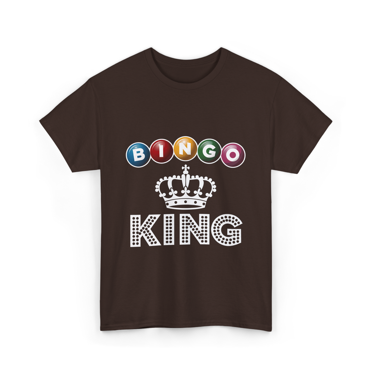 Bingo King Game Night Bingo T-Shirt - Dark Chocolate