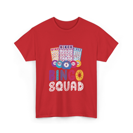 Bingo Squad Bingo Game T-Shirt - Red