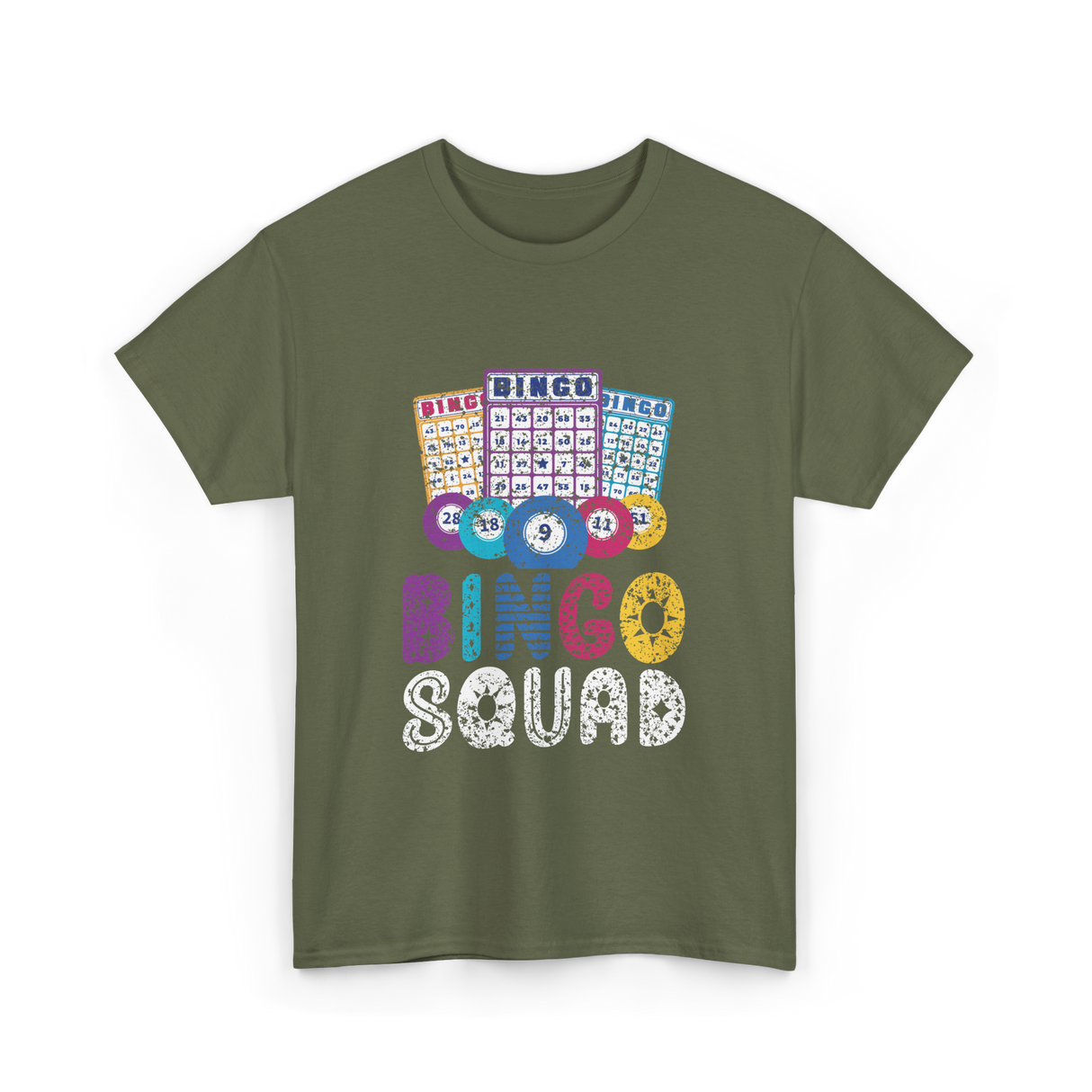 Bingo Squad Bingo Game T-Shirt - Military Green