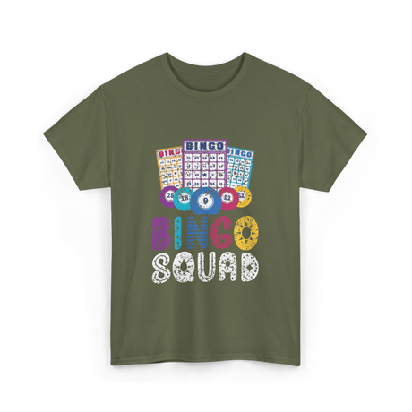 Bingo Squad Bingo Game T-Shirt - Military Green