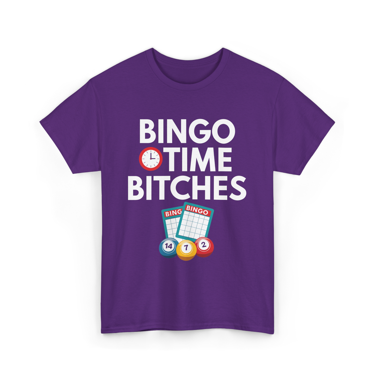 Bingo Time Bitches Bingo Player T-Shirt - Purple