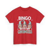 Bingo With My Gnomies Bingo T-Shirt - Red