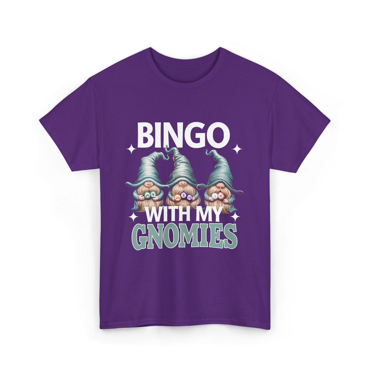 Bingo With My Gnomies Bingo T-Shirt - Purple