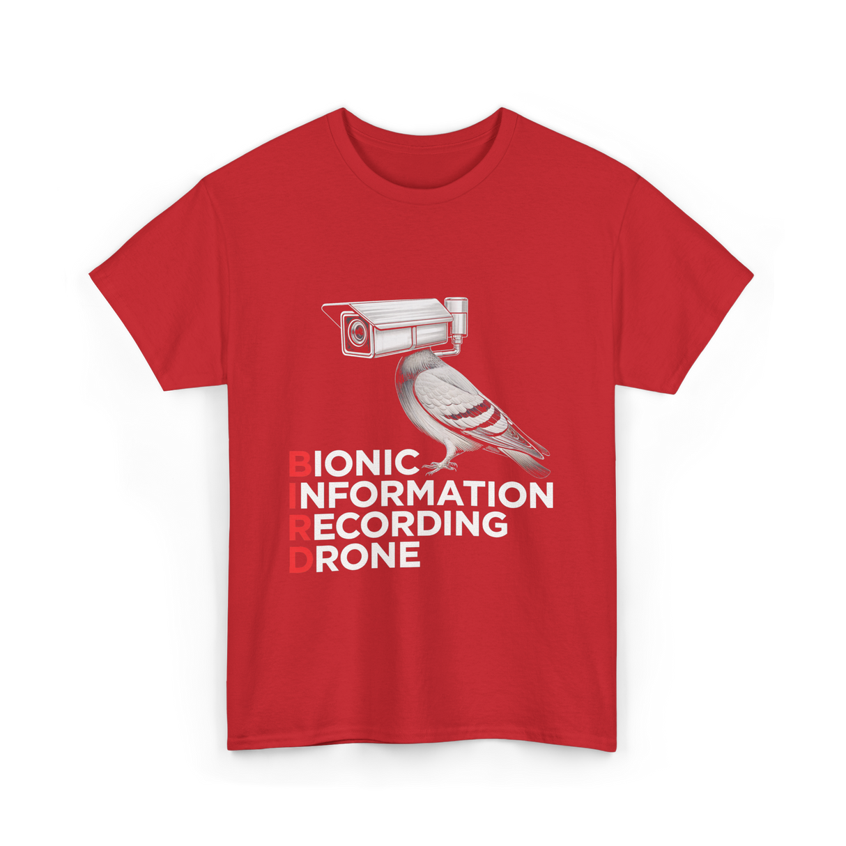 Bionic Bird Recording Drone T-Shirt - Red