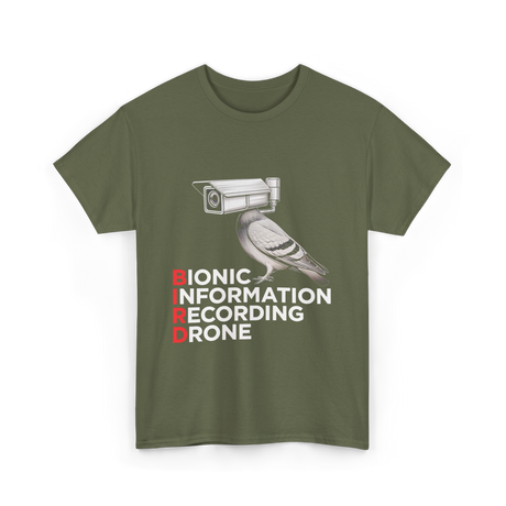 Bionic Bird Recording Drone T-Shirt - Military Green