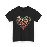 Bird Heart Birding Wildlife Birdwatching T-Shirt - Black