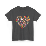 Bird Heart Birding Wildlife Birdwatching T-Shirt - Dark Heather