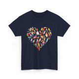 Bird Heart Birding Wildlife Birdwatching T-Shirt - Navy