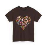 Bird Heart Birding Wildlife Birdwatching T-Shirt - Dark Chocolate