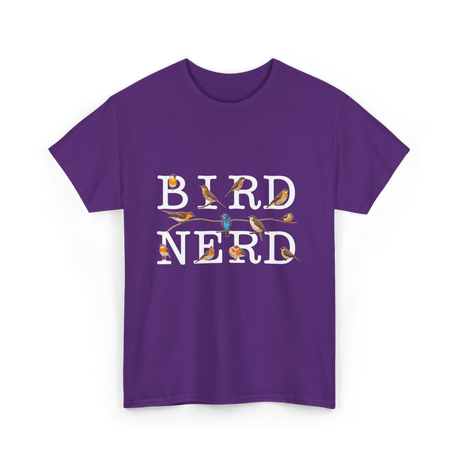 Bird Nerd Birdwatching T-Shirt - Purple