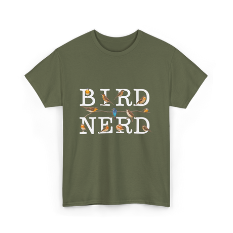 Bird Nerd Birdwatching T-Shirt - Military Green