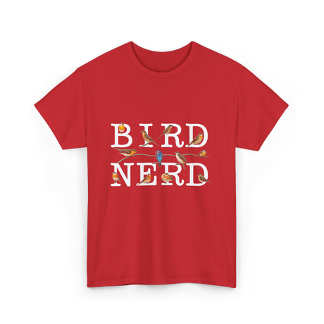 Bird Nerd Birdwatching T-Shirt - Red